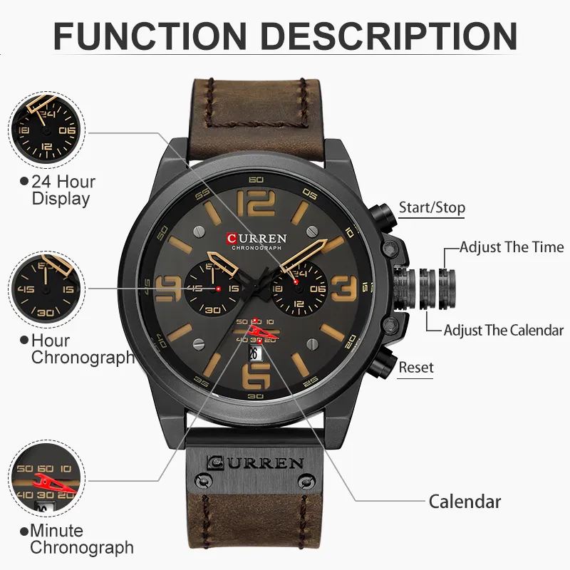 Reloj CURREN Marron Para Hombre