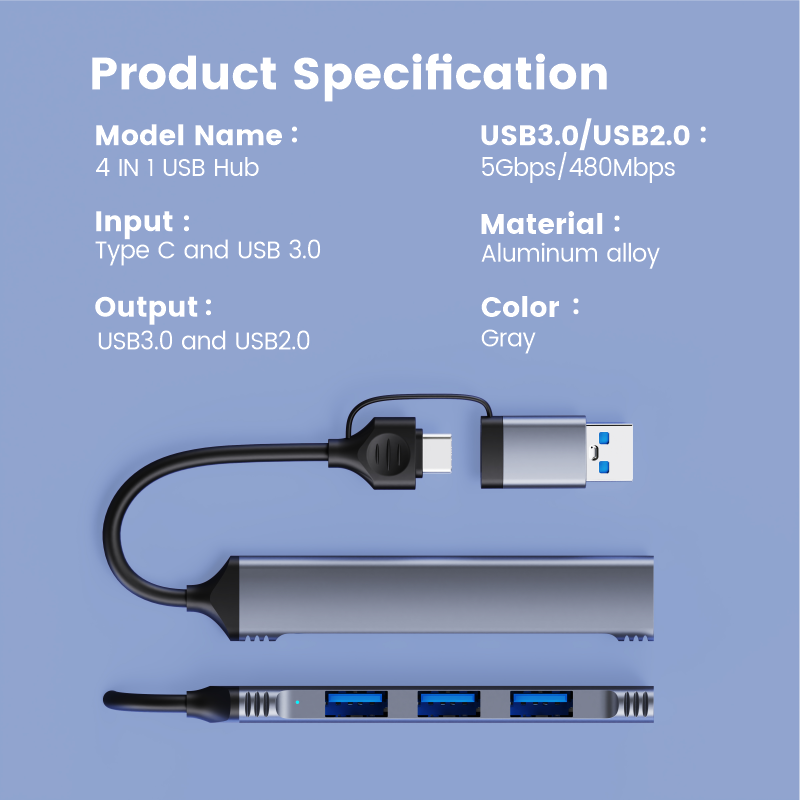 Adaptador Hub 5 En 1