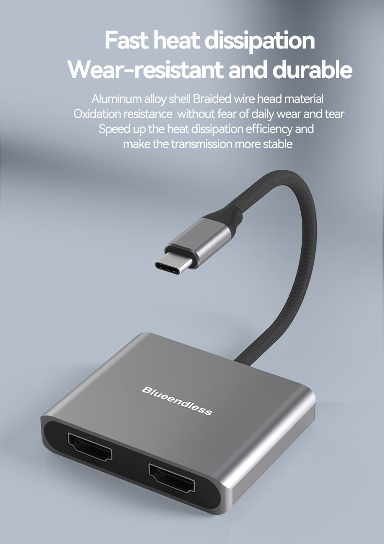 Adaptador de Doble Pantalla Extensor HDMI 4K