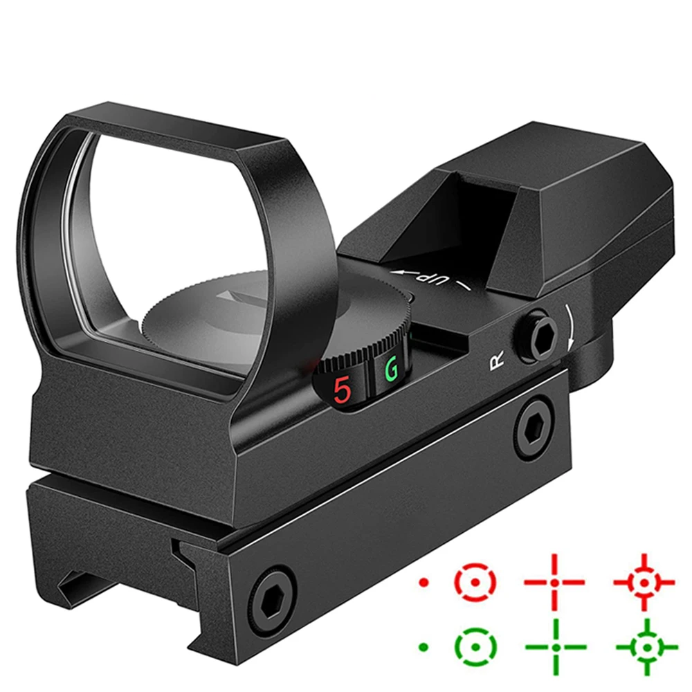 Mira Holográfica de 5 Niveles Rojo y Verde