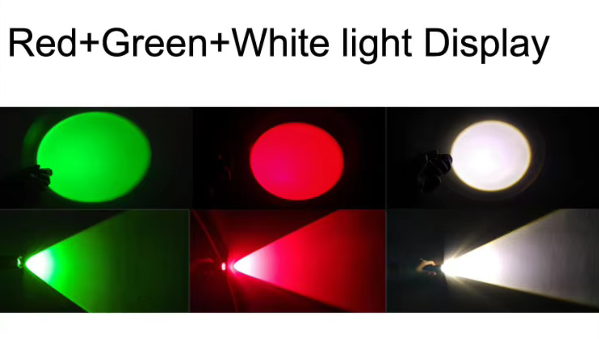 Linterna Táctica 3 en 1 Luz Roja Verde con Montaje