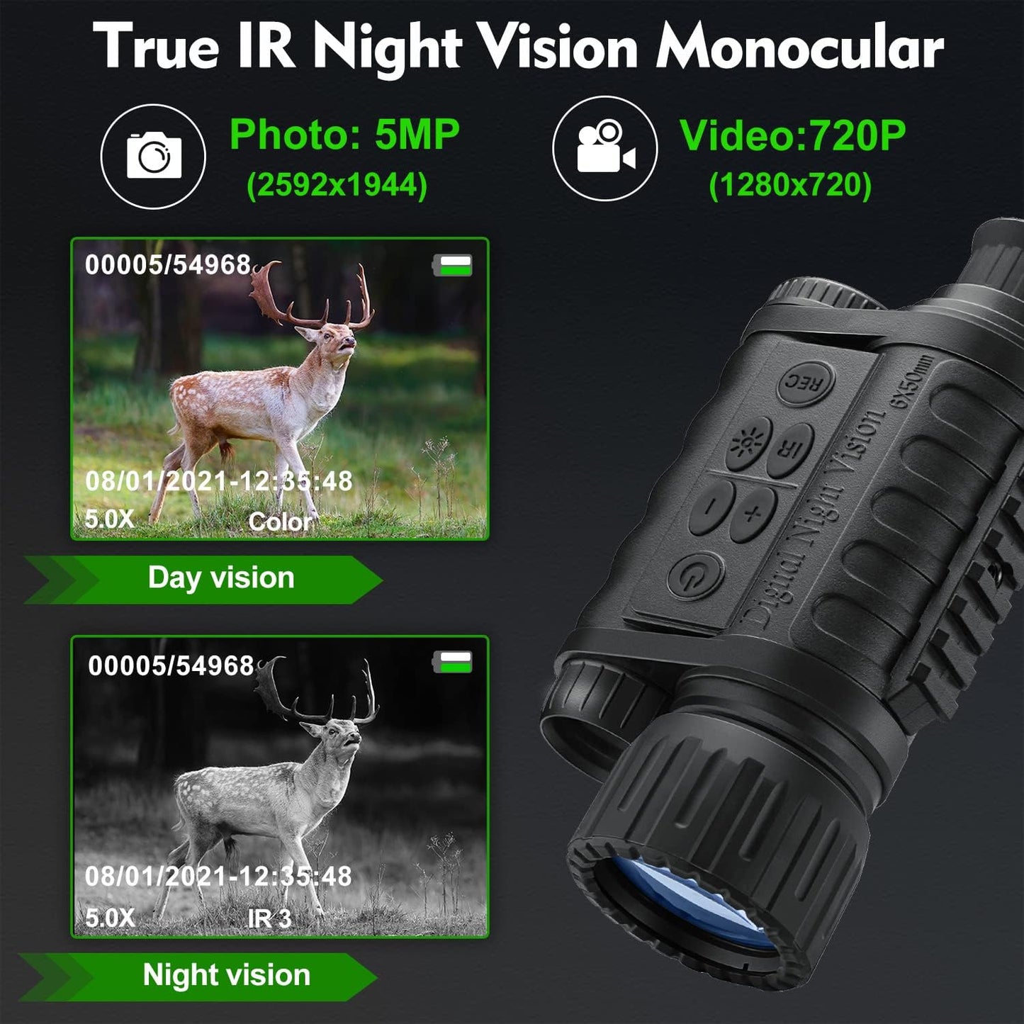 Monocular de Visión Nocturna Profesional Bestguarder WG-50