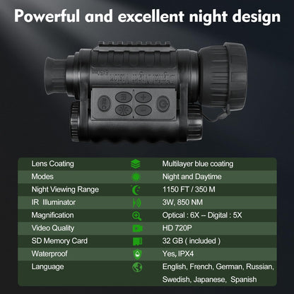 Monocular de Visión Nocturna Profesional Bestguarder WG-50