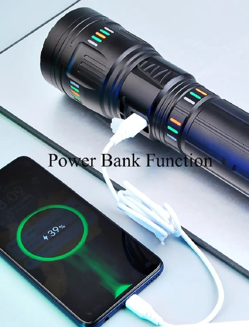 Linterna Profesional Zoom 22000mAh Funcion PowerBank