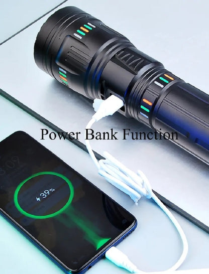 Linterna Profesional Zoom 22000mAh Funcion PowerBank