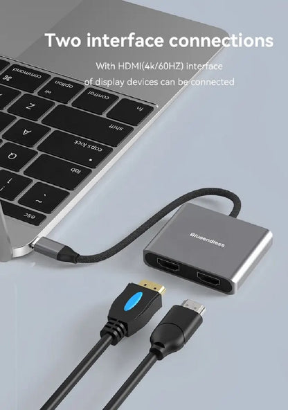 Adaptador de Doble Pantalla Extensor HDMI 4K
