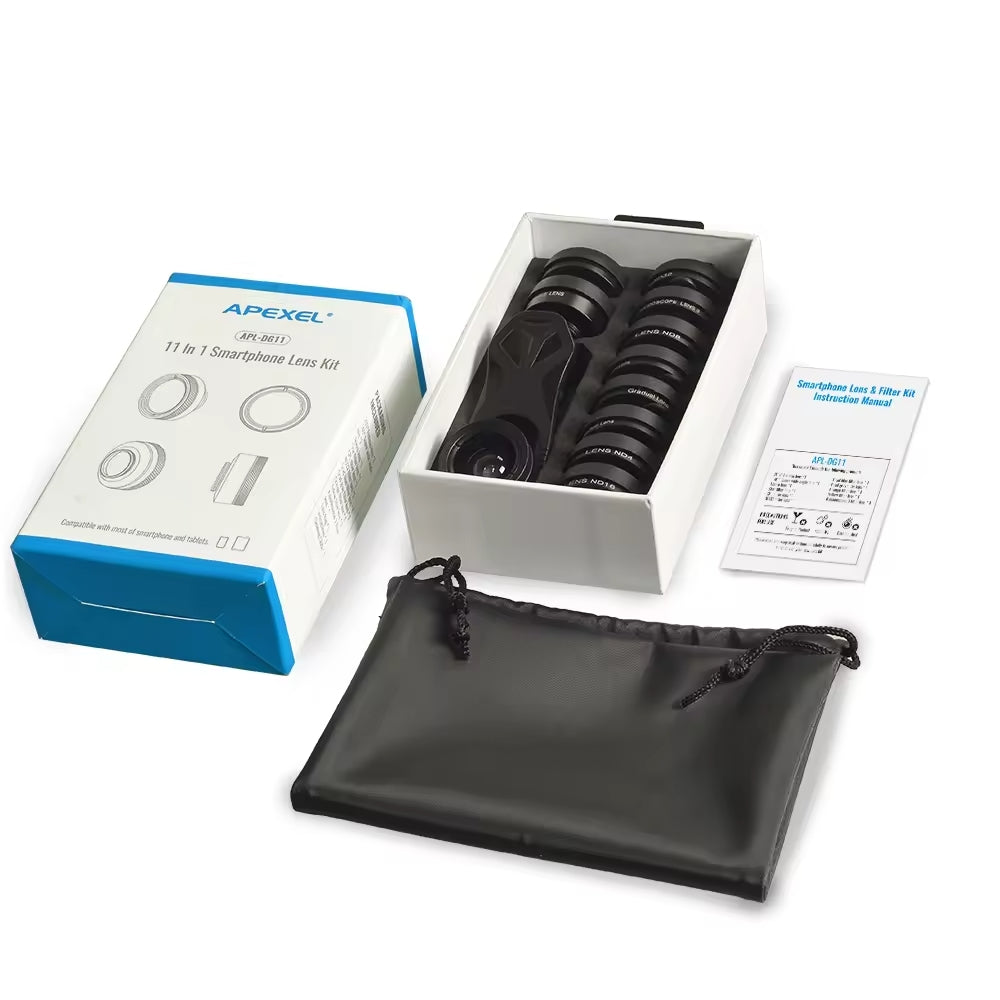Kit 11 Lentes Externos para Celular Apexel