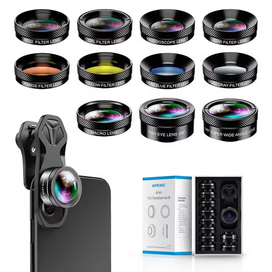 Kit 11 Lentes Externos para Celular Apexel