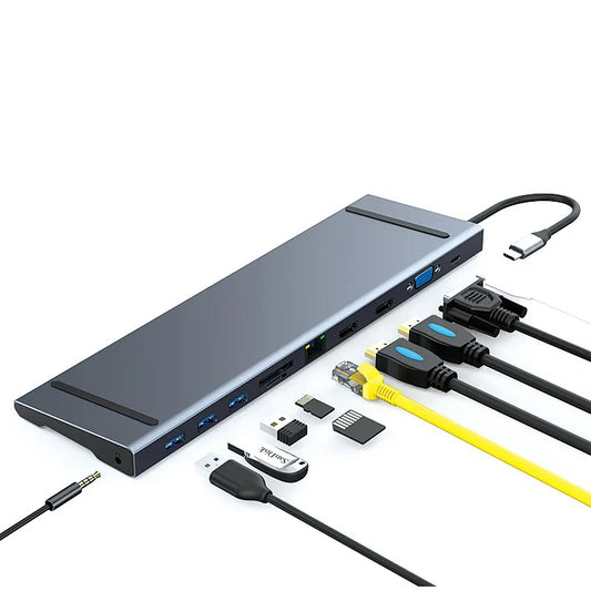 Adaptador Hub 11 en 1 Dual HDMI 4K - BASE
