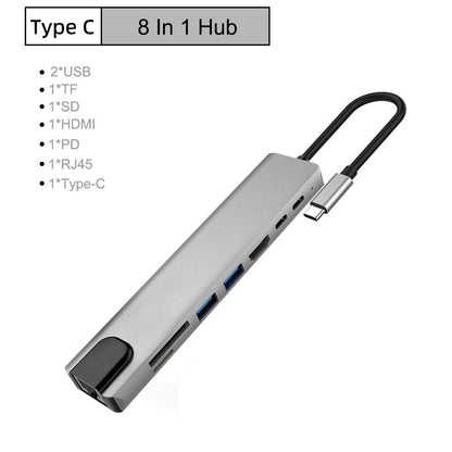 Adaptador Hub 8 en 1
