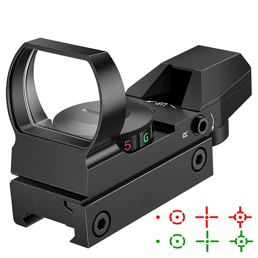 Mira Holográfica de 5 Niveles Rojo y Verde